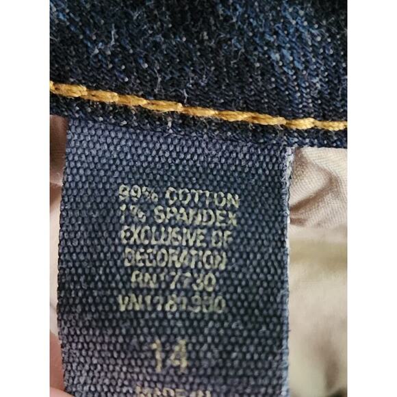 Converse One Star Skirt Women's Sz 14 back slit denim mini dark wash - Picture 4 of 6